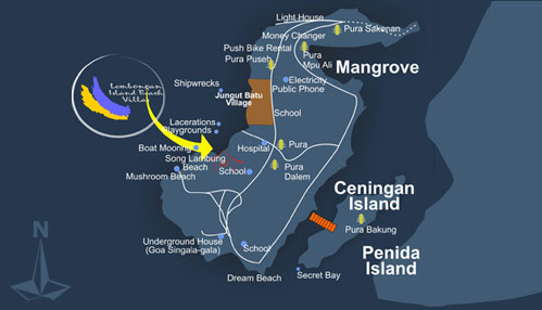 lembongan map, lembongan island, how to get lembongan